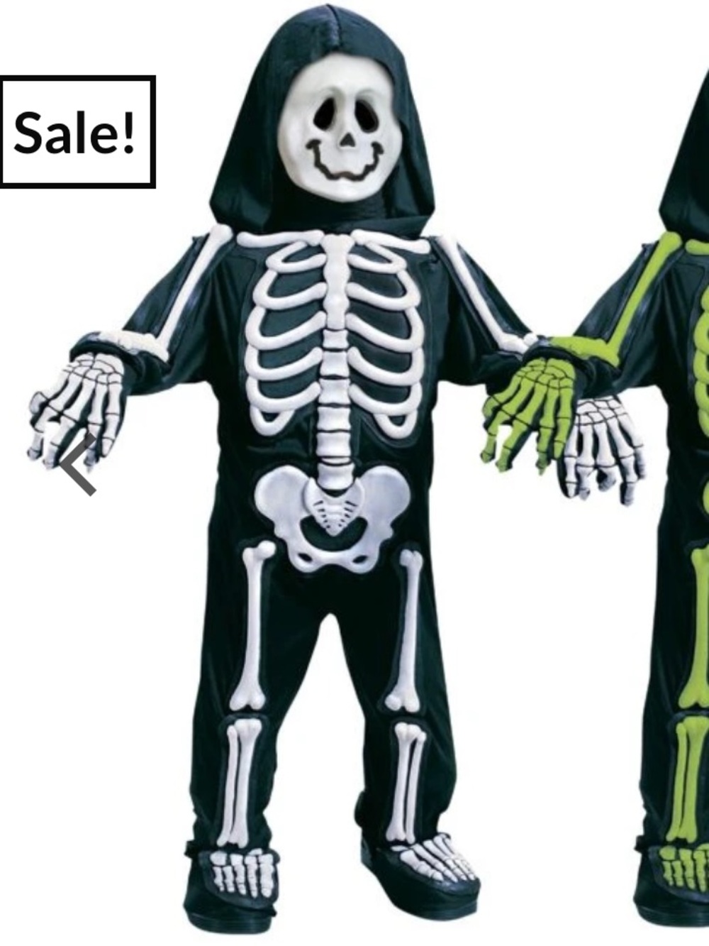 Fun World Totally Skelebones Costume Toddler size 3T-4T 6 piece for Halloween